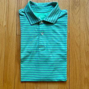 Fairway & Greene F & G Tech Men’s Short Sleeve Polo Medium Green Blue USA Made